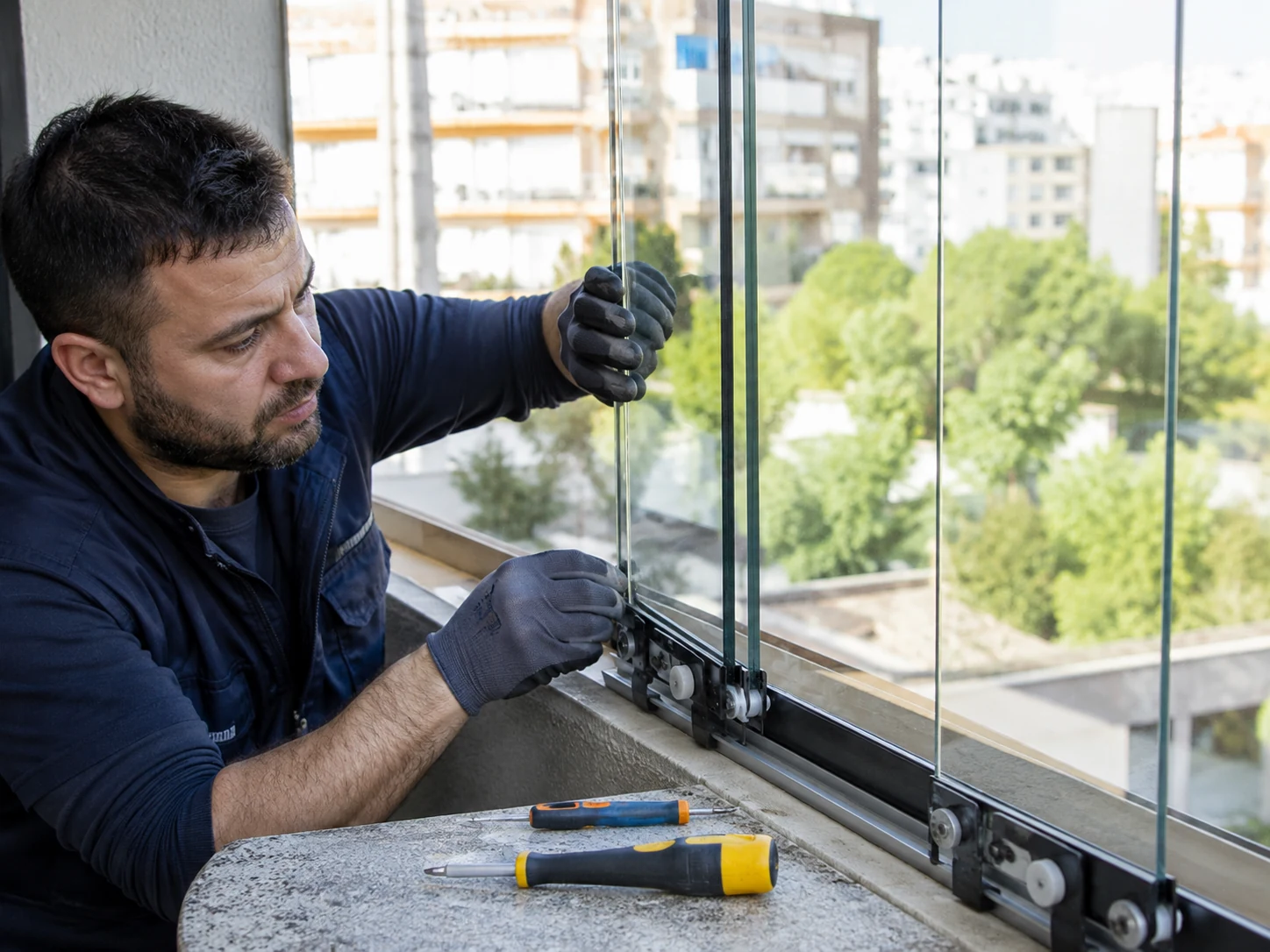 Cam balkon tekerlek ve mekanizma bakım uygulaması